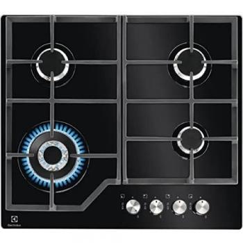 Electrolux Piano Cottura Gas 60 cm Negro 4 Quemadores Vetro Temperato Incasso