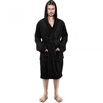 NY Threads Lujo Bata de Forro con Capucha para Hombre - Batas De Estar En Casa de Súper Suave