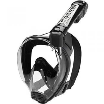 Cressi Duke Dry Full Face Mask Mascara de Buceo Snorkel Seca Cara Completa, Unisex Adulto, Negro, S/M
