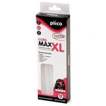 Barra termofusible plico cola max xl baja temperatura 11,5 mm de diametro x 200 mm de alto blister de 12 unidades.
