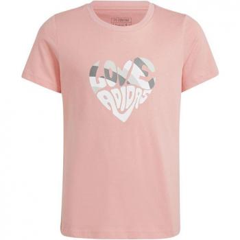Camiseta de manga corta adidas Xpress street jam graphic para niña en color rosa