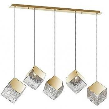 Lámpara de Techo Colgante Priscila 5 Luces Oro Texturizada G9