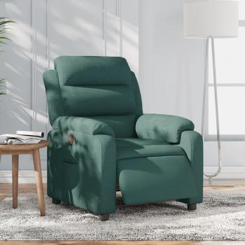 Sillón eléctrico reclinable en tela verde oscuro Vidaxl