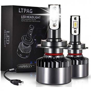 Bombilla H7 LED Coche, LTPAG 2pcs 72W Lampara H7 LED 12V/36V Luces LED Coche H7, 2019 Novísimo 12000LM Faros Reemplazo de Halógena y Kit Xenón H7, Blanco 6000K, Garantía de 2 años