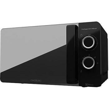 Cecotec Microondas de 20 Litros ProClean 3040. 700 W de Potencia, Revestimiento Ready2Clean, 6 Niveles Funcionamiento, Temporizador 30 min, Modo Descongelar, Negro