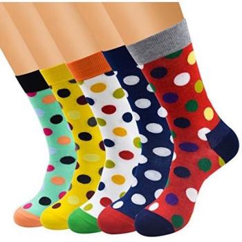 FULIER Calcetines Para Hombre 5 Pares algodón rico cómodo, transpirable, diseño elegante calcetines de colores de moda