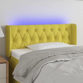 Cabecero LED de tela verde 93x16x78/88 cm