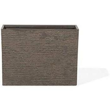 Maceta Rectangular de Piedra Marrón Oscuro 25 x 60 x 45 cm para Interior y Exterior Edessa