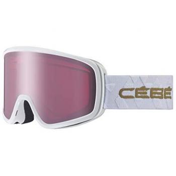 Cébé Striker Evo Máscara de Esquí Unisex Adulto, White Gold Shiny-Light Rose, Talla L