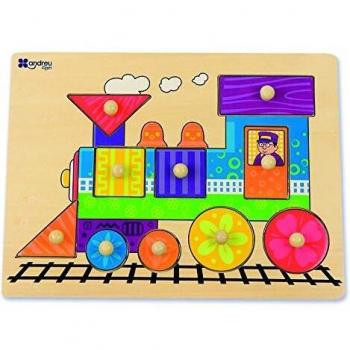 Andreu Toys - Encaje Tren de Madera, 10 Piezas