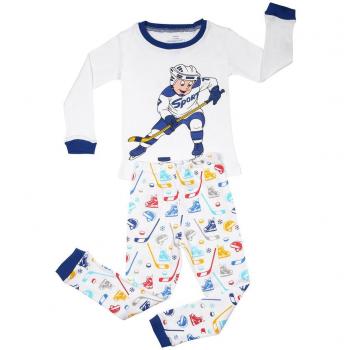 Elowel Chicos Jugador de hockey 2 pieza Pijama 100% algodon