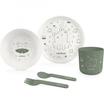 Vajilla infantil ecológica Naturmeal Frog de 4 piezas
