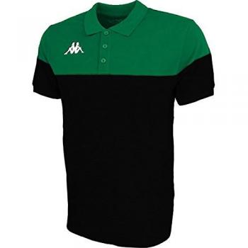 Kappa PIANETTI Polo de Manga Corta, Hombre, Negro/Verde, M