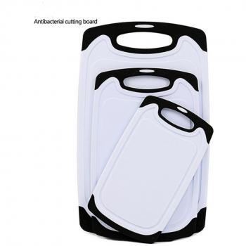 Ankooki - Juego de 3 tablas de cortar de plástico con base antideslizante, pies y ranura para goteo, aptas para el lavavajillas, negro