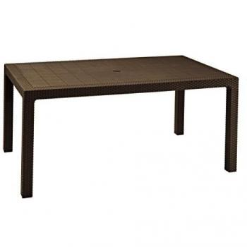Keter Melody - Mesa comedor exterior de 6 plazas, Color marrón, 94 x 160 x 74 cm