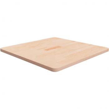 Tablero de mesa cuadrada de madera de roble sin tratar 70x70x2,5cm Marrón