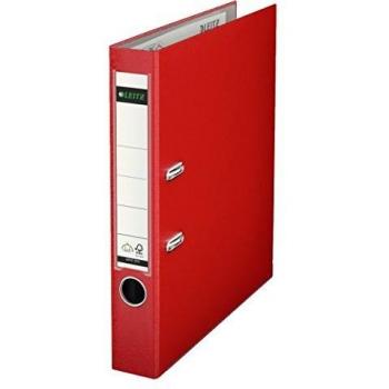 Leitz 10155025 - Archivador plástico 180º con anillas A4 color rojo
