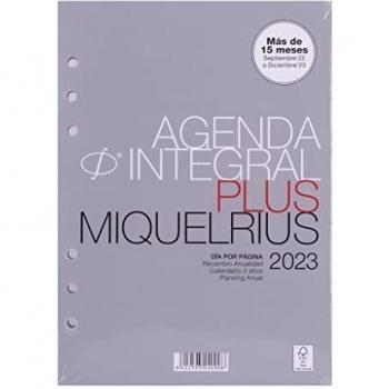 Miquelrius - Recambio agenda anillas 16 meses (Septiembre 2022 Diciembre 2023) - Día por Página - Tamaño