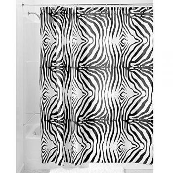 InterDesign 40120EU cebra cortina de ducha de poliéster negro / blanco 183 x 183 cm