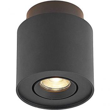 Lámpara de techo Arcchio Walisa, moderna, Ø 10 cm, color negro, material aluminio, para salón y comedor, 2 llamas GU10