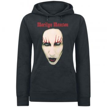 Marilyn Manson Big Face Red Lids Sudadera con Capucha Negro L