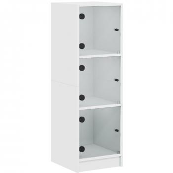 Armario Aparador con vidrio blanco 35x37x109 cm