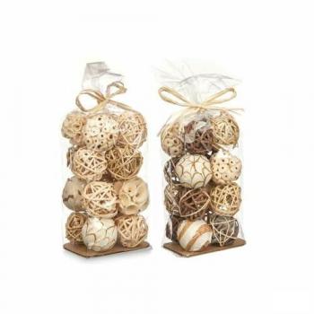 Set de Bolas Decorativas Blanco y Marrón (12 Unidades) - Aire de Originalidad