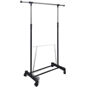 vidaXL Adjustable Clothes Rack with 4 Castors and 1 Hanging Rail