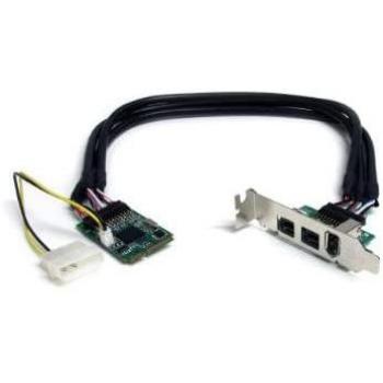 StarTech.com 3 Port 2b 1a 1394 Mini PCI Express FireWire Card Adapter (MPEX1394B3) - FireWire adapter, PCIe Mini Card, FireWire 800, 2 ports +