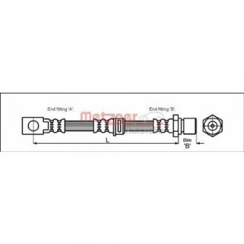 Metzger 4114758 Tubo flexible de frenos