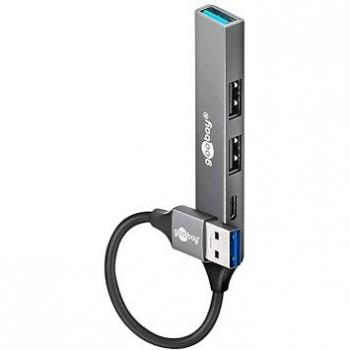 Hub USB 3.2 Slim de 4 Puertos, 2x USB-A, 1x USB-C y 1x USB-A 3.2