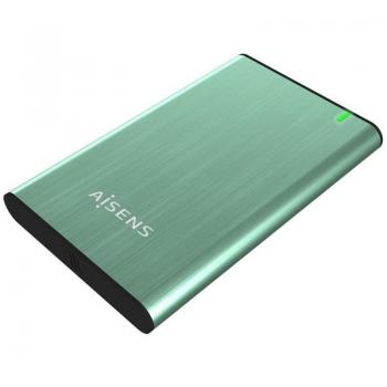Aisens ASE-2525SGN Caja Externa para Disco Duro de 2.5 SATA 9.5mm a USB 3.0/USB 3.1 Gen1 Sin Tornillos Verde Prim