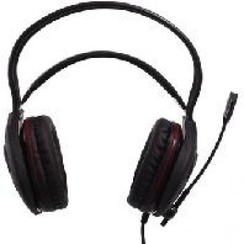 Auriculares Estéreo GAMDIAS HEBE V2 GHS3300 (BK) con Micrófono, Compatible con PC/PS4, Binaural, Diadema Ajustable, Color Negro y Rojo, Conexión Alámbrica de 1.2m