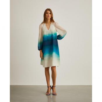 Lion of Porches - Vestido corto con estampado degradado en color crudo
