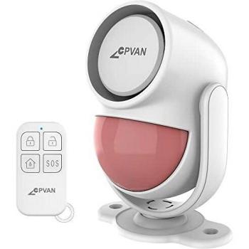 CPVAN Sensor de Movimiento, Sirena Alarma Casa para Puerta, Control Remoto Infrarrojo Sistema de Alarma Antirrobo -125dB -Accionado por Batería -Ideal para Interior de Tienda/Oficina/Casa Seguridad