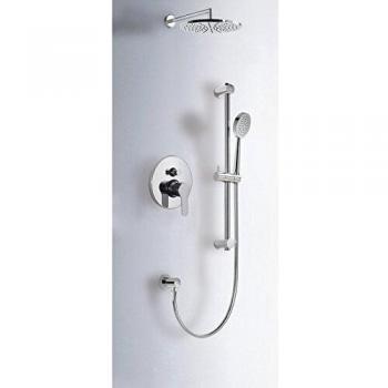Tres Griferia - Kit De Ducha Monomando Empotrado Con Cierre Y Regulación De Caudal. · Cuerpo Empotrado Incluido · Ducha Fija Ø 225 Mm. Con Rótula.