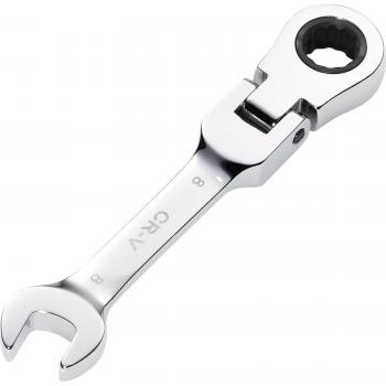 Draper Hi-Torq Metric Stubby Flexible Head Ratchet Combination Spanner 8mm