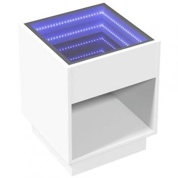 Mesa de centro con Infinity LED blanco 40x40x50 cm, mesita de Centro, Mesa Auxiliar, Mesa de salón, mesita, mesita de sofá, mesita Decorativa