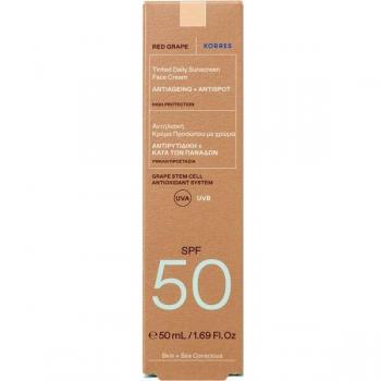 Korres Red Grape Tinted Face Sunscreen SPF50 Anti-Aging & Dark Spot Protection 50ml