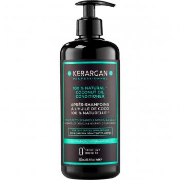 Kerargan - Acondicionador Hidratante con Aceite de Coco y Argán 500 ml - Facilita el alisado y desenredado - Para cabello seco - Sin sulfatos, parabenos ni siliconas