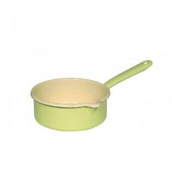 Cacerola de Mango con Vertedor 16 cm Pastel Amarillo Emaille 1L Inducción