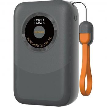 Powerbank Dudao K21Pro Mini 20000mAh 22.5W - Gris Lava, Carga Rápida PD+QC, Doble Puerto, Cable USB-C Integrado, Compacto y Portátil