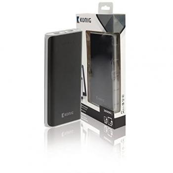 Batería Portátil USB de 20000 mAh en Color Negro