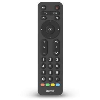 Mando a Distancia Universal IR para 2 Dispositivos con Botones Grandes y Función Aprendizaje - Negro