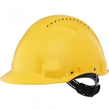 Casco de seguridad 3M PELTOR G3000 Amarillo, ajustable y ventilado con sensor UV y banda absorbente