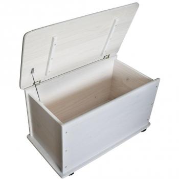 KMH®, Caja de juguetes de madera de pino macizo con ruedas