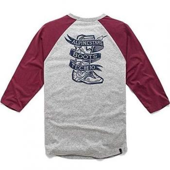 Alpinestars Booted Premium Raglan Camiseta, Grigio Anthracite/Rossol, S para Hombre