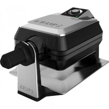 Krups FDD95D10 Gofrera, 1200 W, Acero Inoxidable, Negro/Plateado
