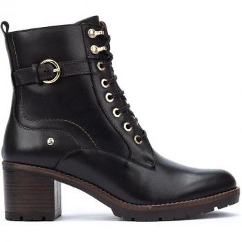 Pikolinos - Botines de mujer de piel con cordones y cremallera lateral