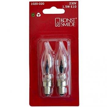 Bombillas E10 1.5W 230V parpadeantes para Navidad, set de 2 unidades